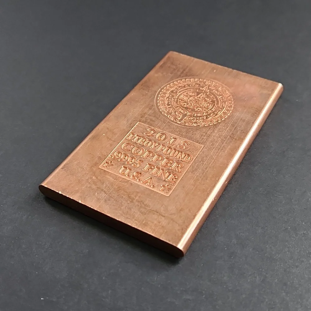 2 New Copper 1 pound .999 Fine Bullion Bars - Picture 2 of 5